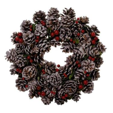 Imagem de Guirlanda Natalina Pinhas Berries Ø35cm Premium. - Wincy