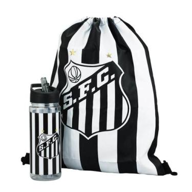 Imagem de Garrafa Plástico 450ml Com Mochila Tipo Saco - Santos - Mileno