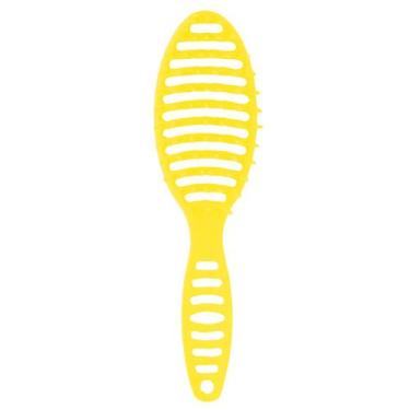 Imagem de Escova De Plástico Oval Vazada Pop Color Linha Bonitta, Amarelo