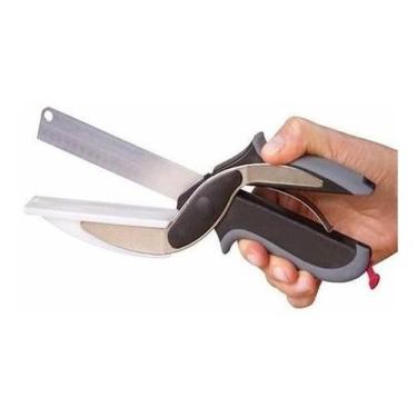 Imagem de Tesoura Para Cozinha 2 Em 1 Cortar e Fatiar Legumes Verduras Mimo Styl