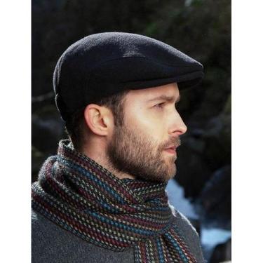 Imagem de Boina Chapéu Preto Masculino De Feltro Com Aba Embutida - Rei Look