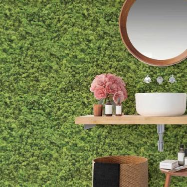 Imagem de Papel de Parede 3M Musgo de Rena Verde 3D jardim Botanico Tropical Pai