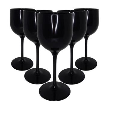 Imagem de Taças De Vinho De Acrílico Cristal 260ml  10 un Festas Aniversario Nat