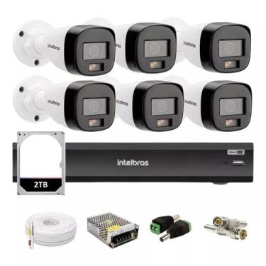 Imagem de Kit Intelbras 6 Cameras Segurança 1220b Full Color Dvr Imhdx 3008 + hd