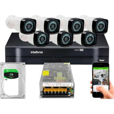 Imagem de Kit Dvr Intelbras 8 Canais 1tb 7 Câmera Full Hd 20m Sem Cabo