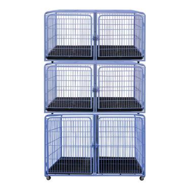 Imagem de Canil Gaiola Modular 6 Lugares Pet Shop Veterinária - Açomix, Azul