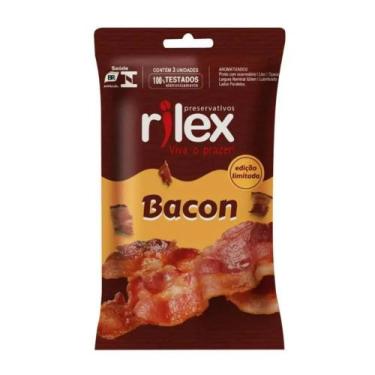 Imagem de Preservativo Lubrificado Com Aroma de Bacon Rilex 3 Unidades