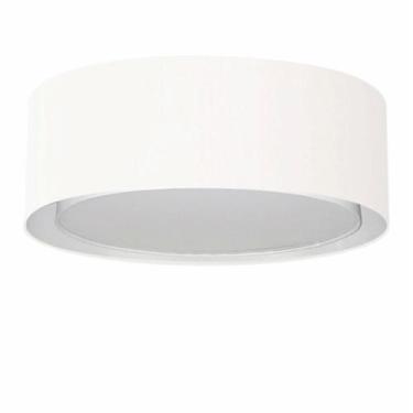 Imagem de Plafon Duplo Cilíndrico Md-3037 Cúpula em Tecido 60x25cm Branco - Bivo
