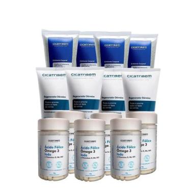 Imagem de Kit 4 Cremes Hidratante Anti Estrias + 4 Esfoliantes Corporal 150g + 6