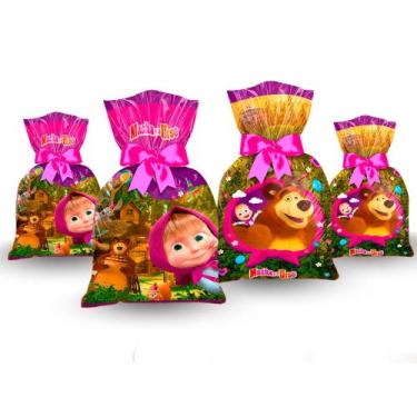 Imagem de 16 Sacolas surpresa Lembrancinhas Masha e o Urso decoração - Regina