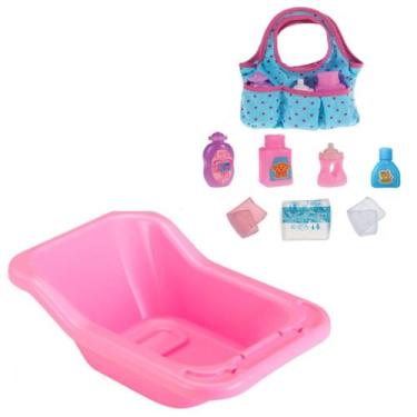Imagem de Kit Brinquedo Infantil Para Meninas Banheira Com Bolsinha - Monte Líba