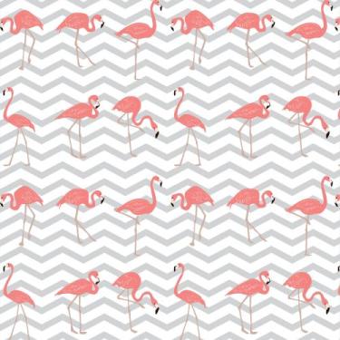 Imagem de Papel De Parede Adesivo Autocolante Vinil Animal Vários Flamingos No F