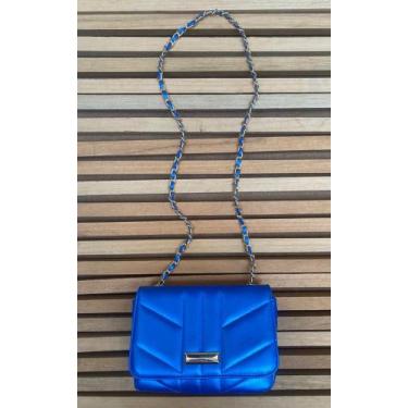 Imagem de Bolsas femininas de lado transversal metalasse festa - MANU SHOES, Azu