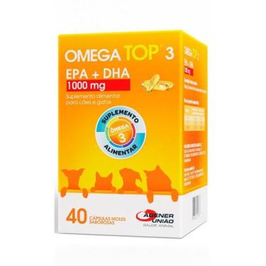 Imagem de Suplemento Alimentar Ômega Top 3 1000 mg para Cães e Gatos - Agener Un
