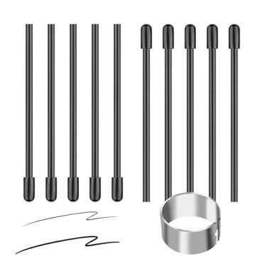 Imagem de HD E-GADGETS 10 pontas de plástico de substituição e anel de remoção para caneta Stylus EMR – fácil instalação, construção durável, compatível com notáveis canetas 1 e 2, caneta Kindle Scribe