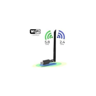 Imagem de Adaptador Wi-Fi USB de 1300 Mbps para PC, antena CORN Dual Band 2,4G/5,8G de alto ganho 5dBi, rede sem fio, adaptador dongle Wi-Fi compatível com Windows 11/10, Windows 7, Windows 8, Windows Vista/XP,