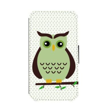 Imagem de Rikki Knight Capa carteira flip de coruja verde e marrom com aba magnética para Samsung Galaxy S3