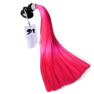 Imagem de Capacete de cristal 3T-SISTER com estampa de rabo de cavalo de 35,56 cm para motocicleta, bicicleta, esqui, capacete, acessórios, ventosa reutilizável, design de strass, rosa, 14 inch