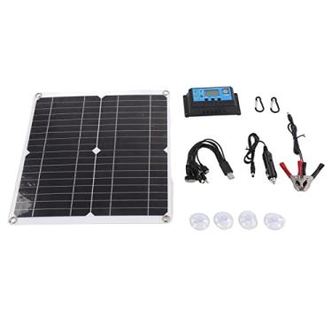Imagem de Kit de Painel Solar, 20W 12V Monocristalino IP65 à Prova d'água Carregador de Painel Solar Painel Solar Portátil Com Controlador de Carga Solar 10A para Trailer RV Externo