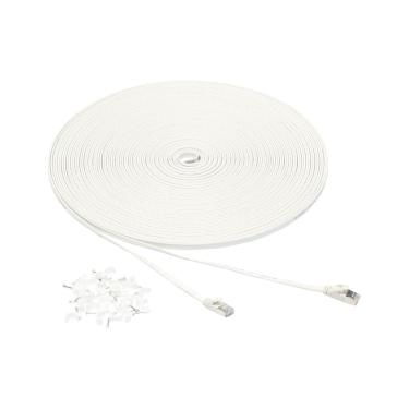 Imagem de Cabo de conexão Ethernet Amazon Basics RJ45 Cat 7 30m branco