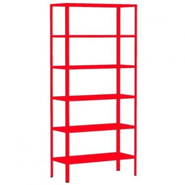 Imagem de Estante Armário De Aço 6 Bandejas Vermelha Suporta 180kg - AMAPÁ