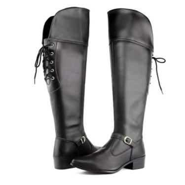 Imagem de Bota Feminina Over The Knee  Sintético - BR2, Preto, 36