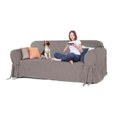 Imagem de Capa De Sofá De 3 Lugares Com Laços Ajustáveis Em Gorgurão - Nirvana, 