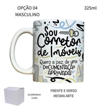 Imagem de Caneca 325ml Flork Profissões Corretor Corretora de Imóveis - LARANJA 