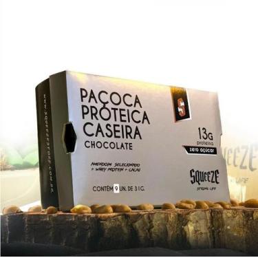 Imagem de Paçoca Proteica Caseira Chocolate (13g proteína)(Zero Açúcar) Squeeze