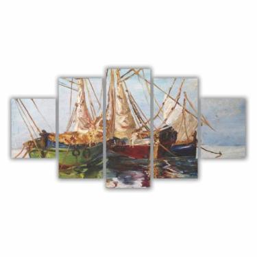 Imagem de Quadros Decorativos MDF Barcos Coloridos - Dropx4