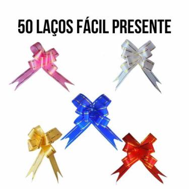 Imagem de Kit 50 Laços Pronto Fácil Mágico Fita Para Presente Embrulho - SQ