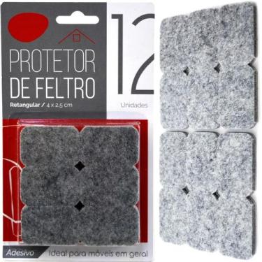 Imagem de Feltro Adesivo Protetor Moveis Janela Porta 12pçs 4x2,5cm - Clink, Com