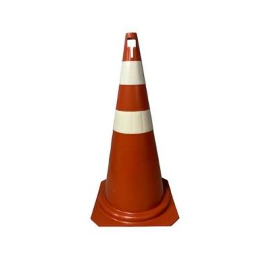 Imagem de Cone Sinalização Rígido 75cm  - Pic Plásticos, Laranja e Branco