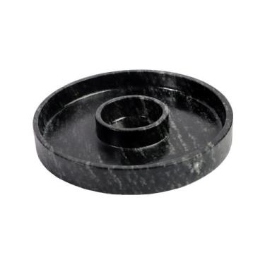Imagem de Prato com Molheira Servir Porção Carnes Pedra Sabão G 28cm - Industria