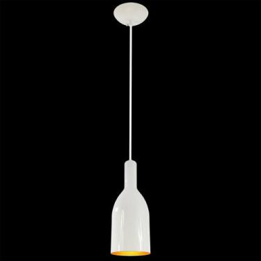 Imagem de Pendente Decor Luminária Garrafa Alumínio Branco/Cobre - CM GLASS - CL