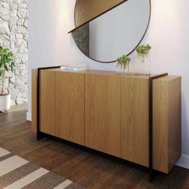 Imagem de Aparador Para Sala Buffet Ambiente Copacabana Freijó Preto Acetinado- 