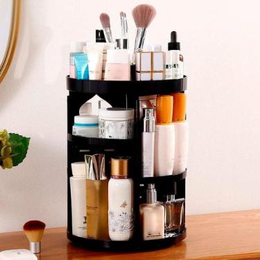 Imagem de Organizador Giratório Para Maquiagem Com Espaço Para Batons e Make - B