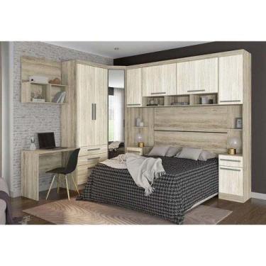 Imagem de Guarda Roupa De Canto Casal Espelho Escrivaninha Nicho E Cab - LUCIANE