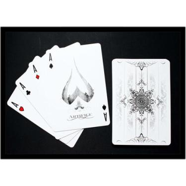 Imagem de Quadro Decorativo Jogos Baralho Naipe Cartas Poker Com Moldura RC033 -