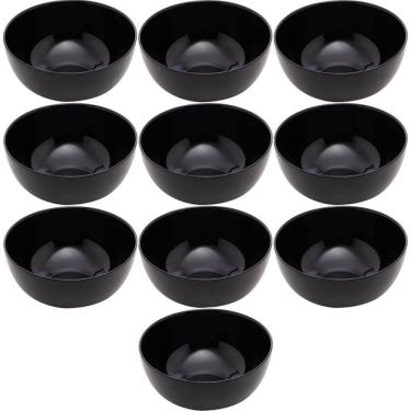 Imagem de 10 Tigelas Vidro Opalino 300ml Diwali Black 12x5cm Cumbuca Shimeji Saladas