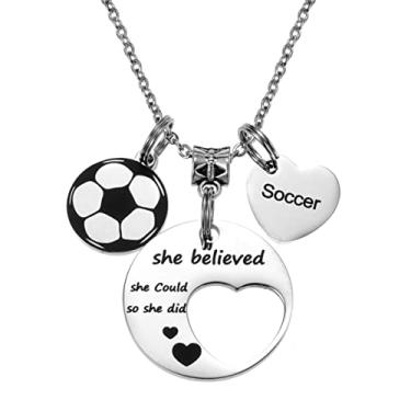 Imagem de FYXYZ Soccer Necklace Soccer gifts for Girls Teens Women Sports Fan Jewelry Gift for Soccer Player