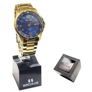 Imagem de Relógio Seculus Masculino Analógico Dourado Long Life 20802GPSVDA2