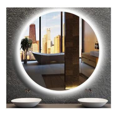 Imagem de Espelho redondo iluminado com LED frio 80cm - Woodglass