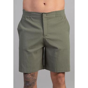 Imagem de Bermuda Alfaiataria Texturizada. - RED FEATHER, GG, Verde militar