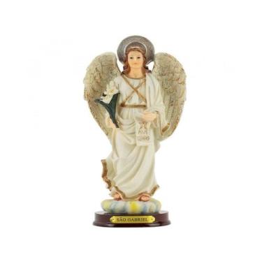 Imagem de Imagem Estátua Arcanjo São Gabriel Enfeite Resina 20cm - Taimes