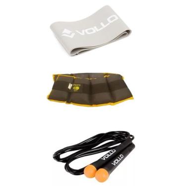 Imagem de Kit Caneleira peso 1 kg  mini band e corda de pular vollo - Impacto, P