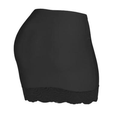 Imagem de Saia Segunda Pele Renda Microfibra Cós Elástico - c&c, GG, Preto