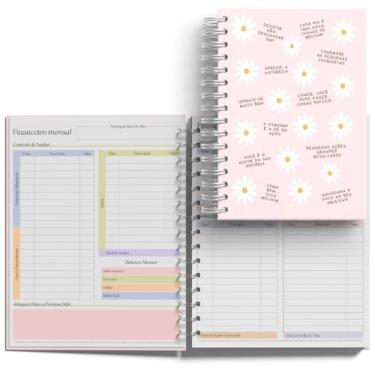 Imagem de Planner Financeiro Mensal 2026, Roda Da Vida A5 -Planejamento anual, Organização pessoal Metas e objetivos, Gestão financeira Monitoramento de saúde, Planejamento semanal Cápsula do tempo - Capa dura laminada