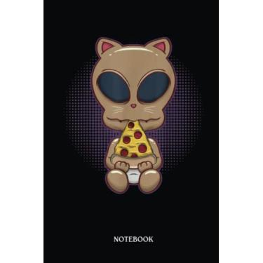 Imagem de Alien Notebook: Alien Cat Pizza - Funny Extraterrestrials Conspiracy Theory | Alien Journal, Lined Journal Ufo, Ufo Journal, Lined Journal Alien, Size 6 X 9", 120 Pages.