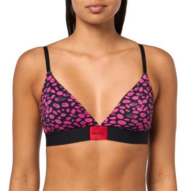 Imagem de HUGO Sutiã feminino triangular com etiqueta vermelha com enchimento removível, Lábios rosa, G